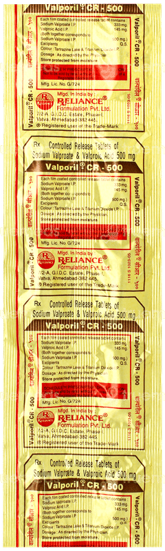 Valporil Cr 500 Tablet 10 Valporil Cr 500 Tablet 10