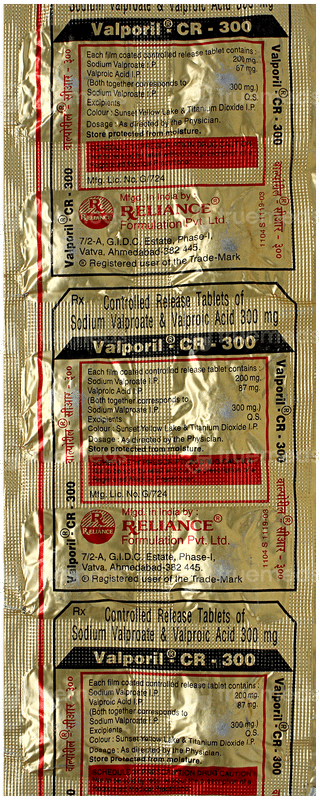 Valporil 300Mg Tablet Cr 10