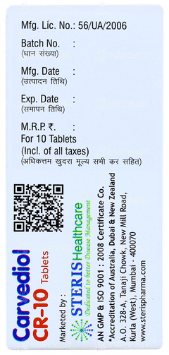 Carvediol Cr 10 Tablet 10
