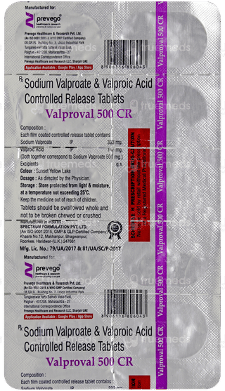 Valproval 500 Cr Tablet 10