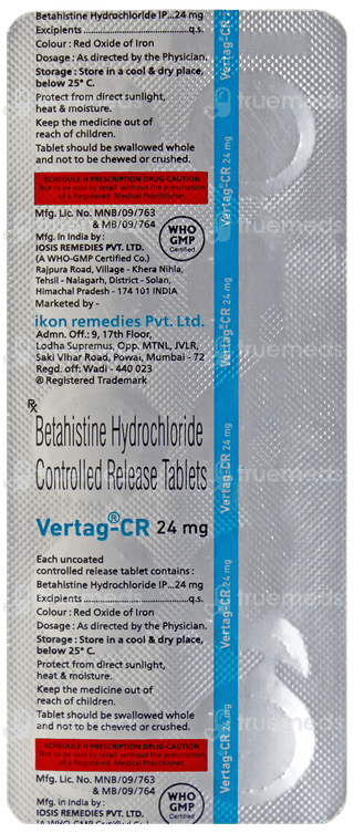 Vertag Cr 24Mg Tablet 10