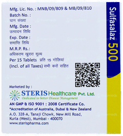 Sulfasalaz 500 Tablet 15 Sulfasalaz 500 Tablet 15