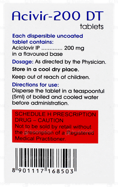 Acivir 200 Dt Tablet 10