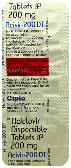 Acivir 200 Dt Tablet 10
