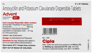 Advent 457mg Dispersible Tablet 10