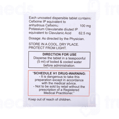 Cefolac Cv 100 Dt Tablet 6 Cefolac Cv 100 Dt Tablet 6