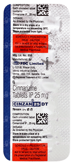 Cinzan 25 Dt Tablet 10