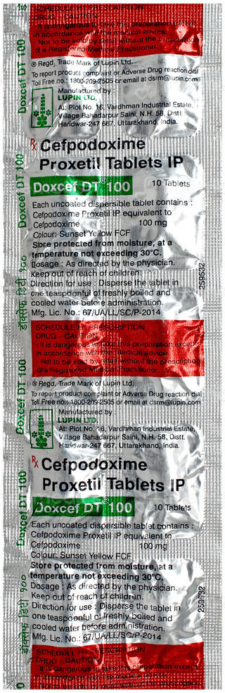 Doxcef Dt 100 Tablet 10