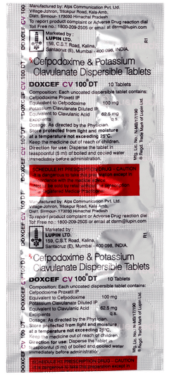 Doxcef Cv 100 Dt Tablet 10 Doxcef Cv 100 Dt Tablet 10