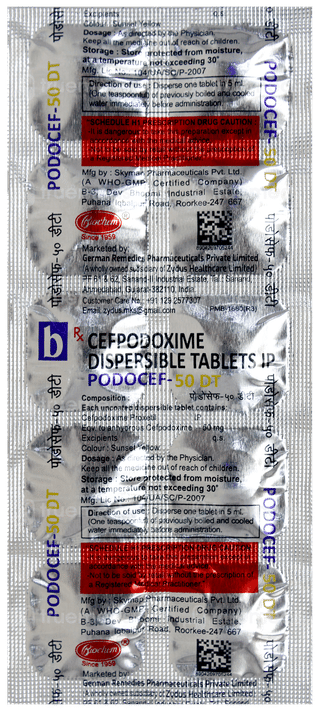 Podocef 50 Mg Tablet Dt 10