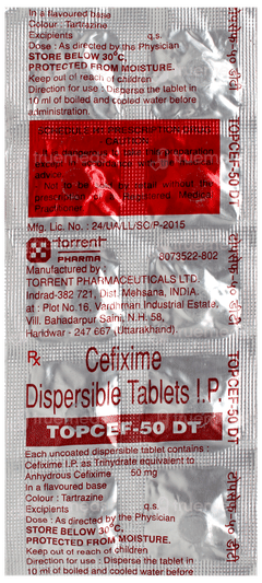 Topcef 50 Dt Tablet 10 Topcef 50 Dt Tablet 10