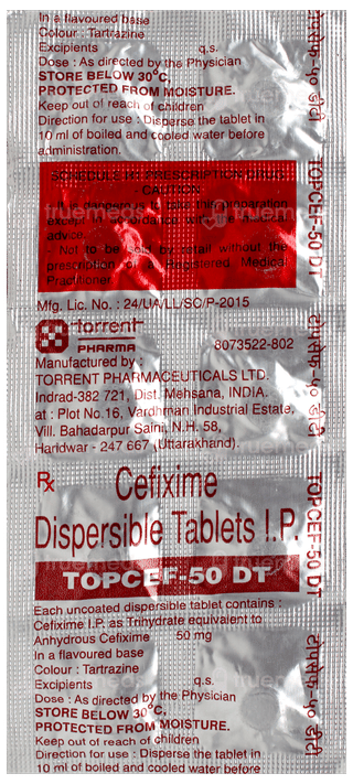 Topcef 50 Dt Tablet 10