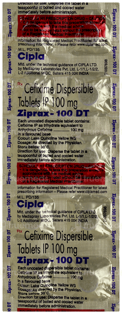 Ziprax 100 Dt Tablet 10