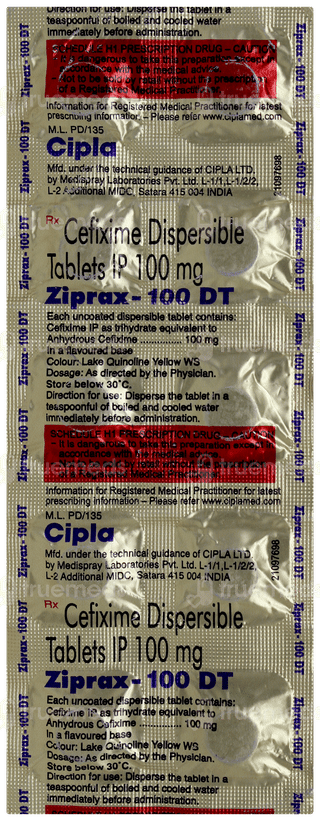 Ziprax 100 Dt Tablet 10
