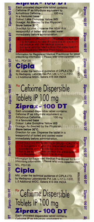 Ziprax 100 Dt Tablet 10