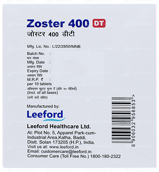 Zoster 400 Dt Tablet 10