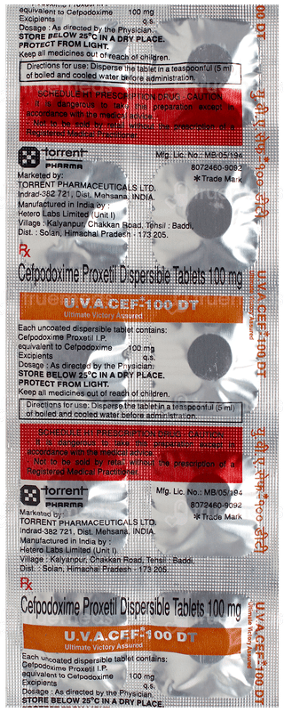 Uva Cef 100 Dt Tablet 10