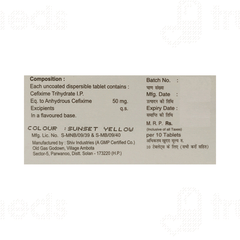 Cefic 50 MG Tablet Dt 10