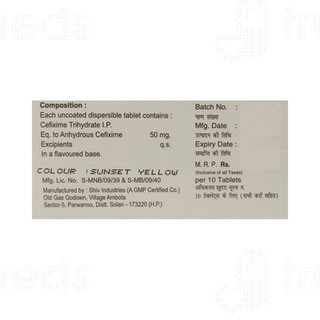 Cefic 50 MG Tablet Dt 10