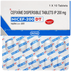 Nicef 200 MG Dt Strawberry Flavour Tablet 10