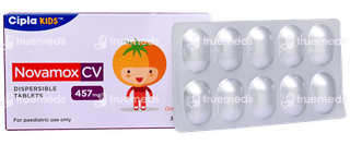 Novamox Cv 457mg Tangy Orange Flavour Dispersible Tablet 10