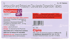 Novamox Cv 457mg Tangy Orange Flavour Dispersible Tablet 10
