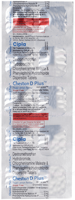 Cheston D Plus Trusil Lemon Flavour Sugar Free Tablet 10