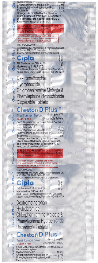 Cheston D Plus Trusil Lemon Flavour Sugar Free Tablet 10