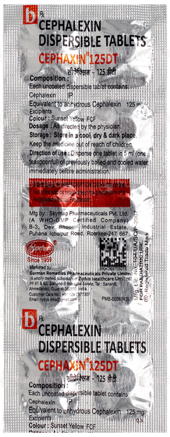Cephaxin 125Dt Tablet 10