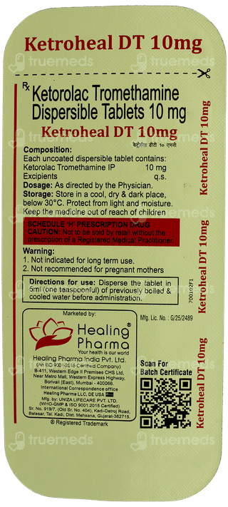 Ketroheal Dt 10Mg Tablet 15