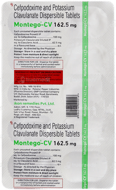 Montego Cv 162.5mg Tablet 10 Montego Cv 162.5mg Tablet 10