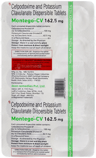Montego Cv 162.5mg Tablet 10
