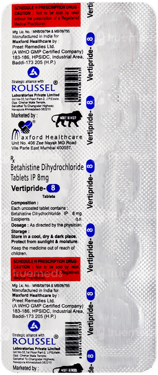 Vertipride 8 Tablet 10