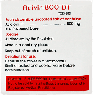 Acivir 800 Dt Tablet 10