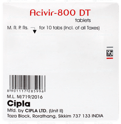 Acivir 800 Dt Tablet 10 Acivir 800 Dt Tablet 10