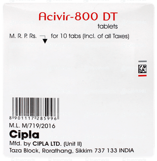 Acivir 800 Dt Tablet 10