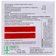 ग्लुकोनॉर्म पीजी 2 टैबलेट 15 ग्लुकोनॉर्म पीजी 2 टैबलेट 15
