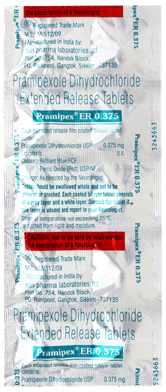 Pramipex Er 0.375 Tablet 10 Pramipex Er 0.375 Tablet 10