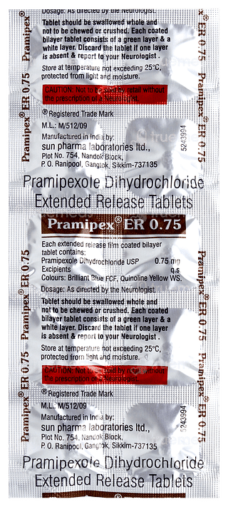 Pramipex Er 0.75 Tablet 10