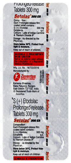 Setolac 300 Er Tablet 10 Setolac 300 Er Tablet 10