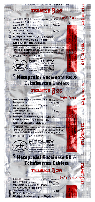 Telmed Beta 25 Tablet 10