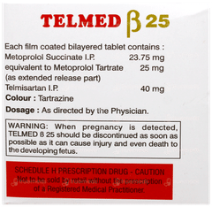 Telmed Beta 25 Tablet 10 Telmed Beta 25 Tablet 10