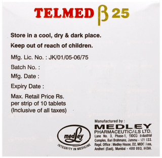 Telmed Beta 25 Tablet 10