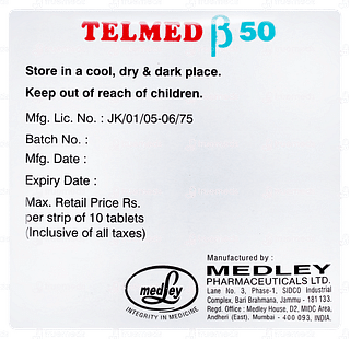 Telmed B 50 Tablet 10