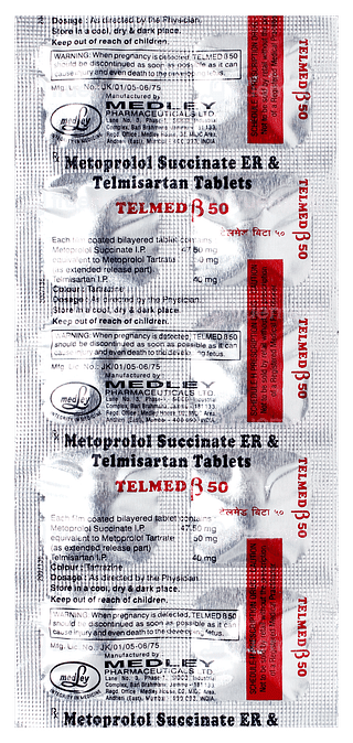 Telmed Beta 50 Tablet 10