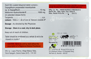 Dapauz M 10/1000 MG Tablet Sr 10