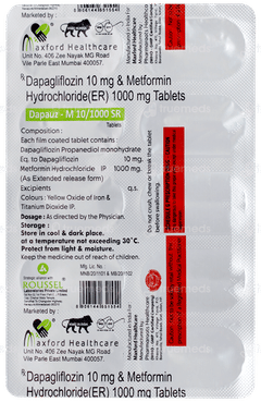 Dapauz M 10/1000 Sr Tablet 10 Dapauz M 10/1000 Sr Tablet 10