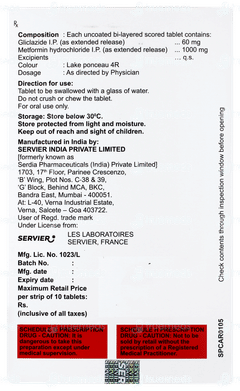 Diamicron Xr Mex 60/1000 Tablet 10 Diamicron Xr Mex 60/1000 Tablet 10