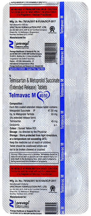 Telmavac M 40/50 Tablet 10