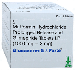 Gluconorm G 3 Forte Tablet 15 Gluconorm G 3 Forte Tablet 15